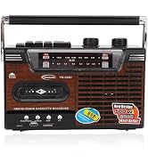 Retro Cassette Player, Retro with Cassette Player and AM/FM Radio Speaker and Earphone Jack, Vint...