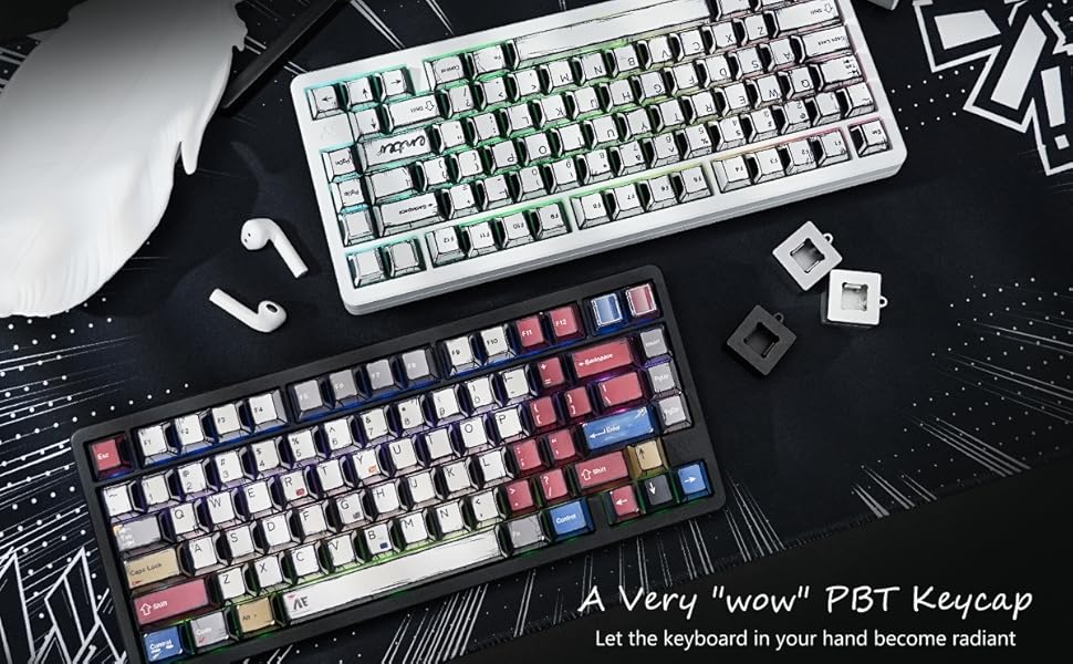 60% keyboard 75% keyboard pbt keycaps custom keyboard keycaps pudding keycaps white keycaps