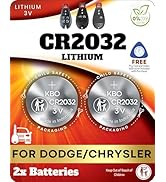 CR2032 Key Fob Battery for Chrysler - 2-Pack OEM Quality Lithium Coin Cells - Compatible with Jee...