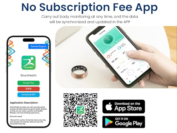 Step Counting,for iPhone and Android,Waterproof smart blood pressure monitor,No Subscription Fees