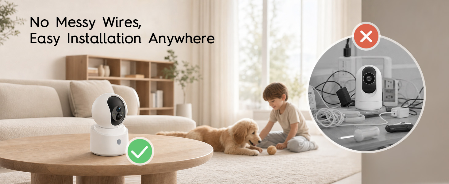 No Messy Wires, Easy Installation Anywhere