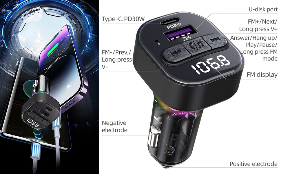 bluetooth fm transmitter for car