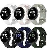 Eiavike Band Compatible with Google Pixel Watch Soft Silicone Sport Watch Bands Replacement Watch...