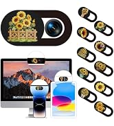 PRESSINART 30Pcs 10 Styles Laptop Camera Cover Slide Sunflower 0.04 Inch Ultra Thin Webcam Cover ...