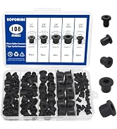 BOPOREAE 108PCS Tophat Silicone Rubber Grommets for Wiring Assortment Kit, Waterproof Automotive ...