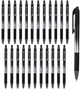 BASUNOCL Retractable Gel Pens 24 Pack with Medium Points, Quick Dry Black Ink Pens for Journaling...