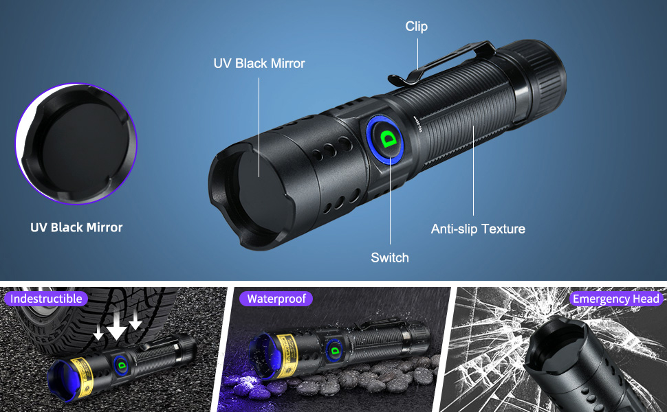 UV 365nm Light Flashlight