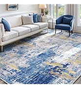 RELEANY Washable Area Rugs 5'x7' Non-Slip Modern Abstract Soft for Living Room Entryway Bedroom N...