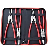 TOOLEAGUE 4 Pcs Snap Ring Pliers Set, Circlip Pliers, 13 inches Internal/External Heavy Duty for ...