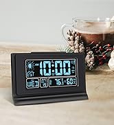 DreamSky Alarm Clocks for Bedrooms with Battery Backup, Auto Set Digital Clock with Date and Day ...