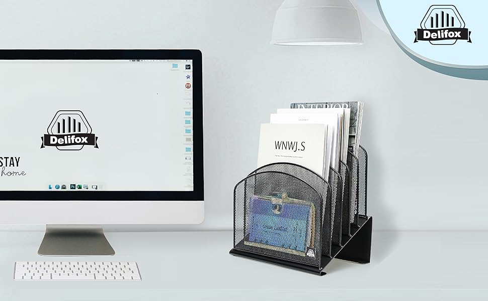 Inclined desk file organizer