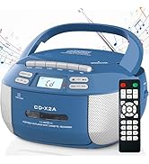 Greadio Boombox CD Player Cassette Player Combo, Boom Box Portable CD Players for Home with Bluet...