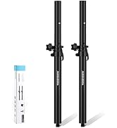 Vondynote Set of 2 Short Speaker Poles for Subwoofer Mini Speaker Pole Mount Height Adjustable wi...