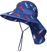 WINTOJO Toddler Sun Hat Kids Bucket Hat UPF 50+ Wide Brim Neck Flap - Adjustable Baby Beach Hat S...