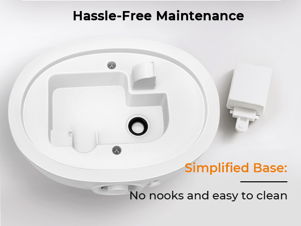 simplified base: no nooks and easy to clean