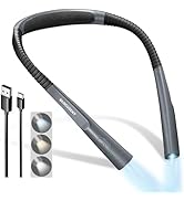 Glocusent Upgraded LED Neck Reading Light, Book Light for Reading in Bed, 30-min Timer, 3 Colors ...