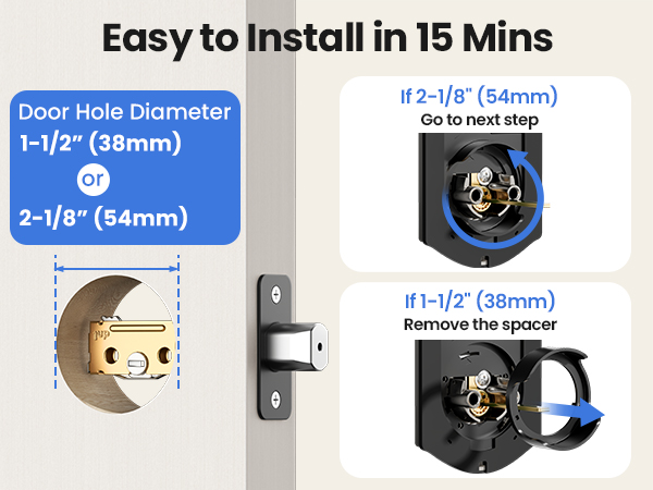 keyless entry door lock with handle