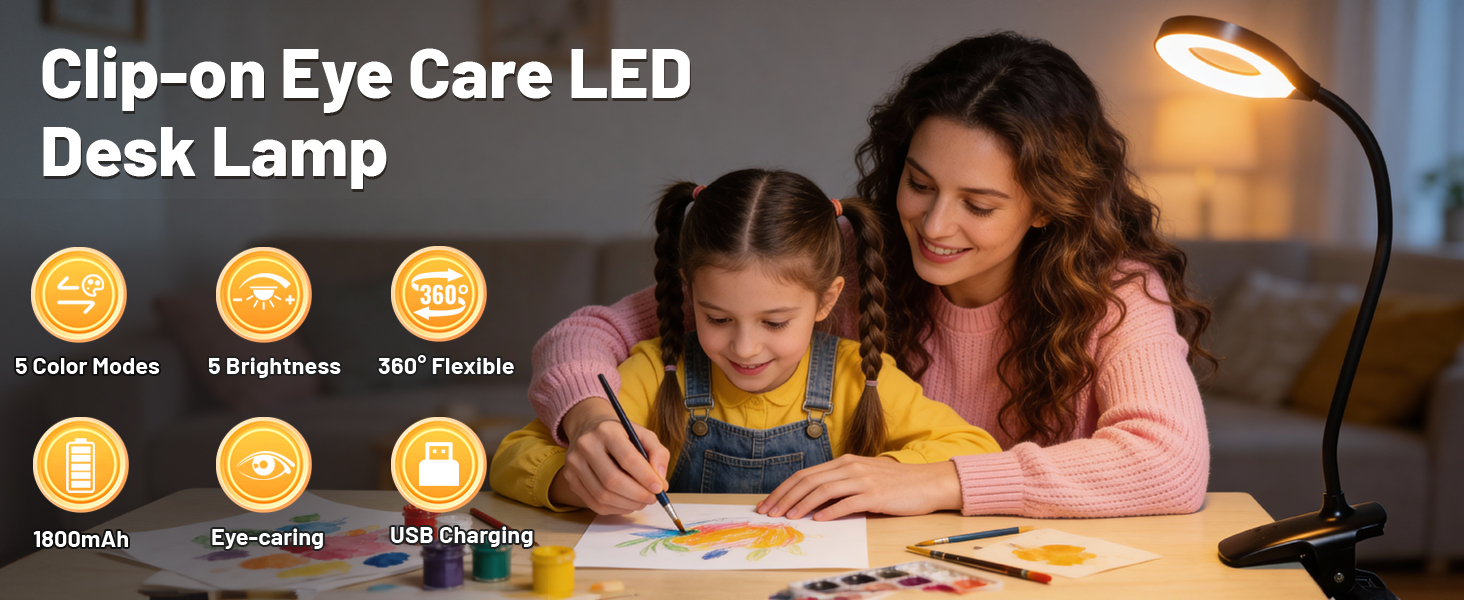 Clip on Reading Light for Bed Headboard