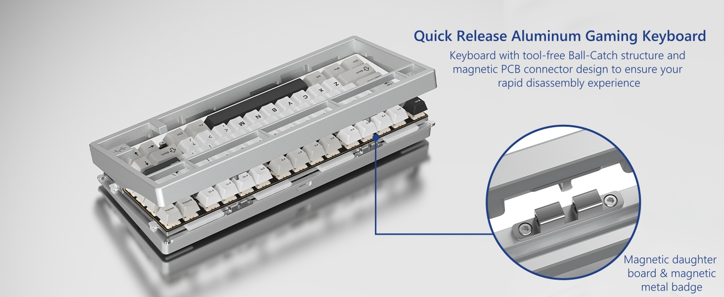 Gaming keyboard Wireless keyboard 75% wireless keyboard keyboard white keyboard rgb 75% keyboard