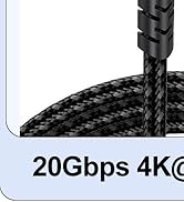 USB C Monitor Cable 6FT, 4K@60Hz Video Display, USB C 3.2 Gen 2x2 with 20Gbps High Speed Data Tra...
