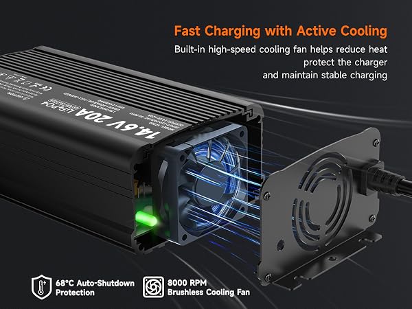 YZPOWER 12V 20A Lithium Battery Charger