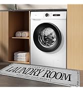 ZHLHPER Laundry Room Rug 20"x 59" Non-Slip Rubberback Laundry Rug Machine Washable Laundry Mat Fa...