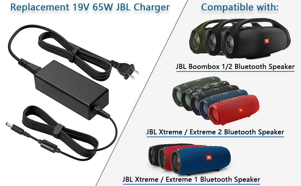 for jbl Xtreme 1 2 Boombox 1 2 charger Replacement 19v 3a 65w Speaker power supply adapter cord