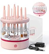 360° Electric Makeup Brush Cleaner – Makeup Brush Cleaner Machine Holds 17 Brushes, Dual Spin, Po...