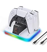 G-STORY Charging Station for P5 Controller, Dual Controller Charger with RGB Lighting, USB-C Fast...