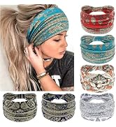 Awumbuk Wide Headbands for Women Knotted No Slip Head Bands Soft Turban Headband Hair Accessories...