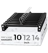 Smartor Pants Hangers - 30 Pack, Plastic Skirt Hanger with Non-Slip Big Clips, Bottom Hangers for...