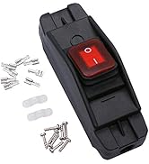 TWTADE Waterproof Inline Cord Switch 12V DC 16A ON-Off Red Light Rocker Button Switch H-012-KCD2-...