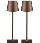 CHLORANTHUS 2 Pack Cordless Table Lamps, 3 Colors Stepless Dimming, 5000mAh Rechargeable Battery ...