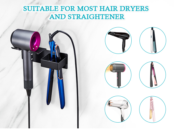 hair dryer and straightener holder