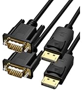 Foboiu DisplayPort to VGA, 3 Feet 2 Pack DisplayPort to VGA Adapter DP to VGA Cable Connects DP P...