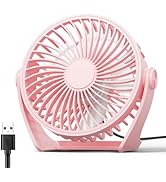 Edvision USB Desk Fan, 5 Inch Small Portable Fan, 3 Speeds Powerful Wind Mini Personal Desktop Fa...