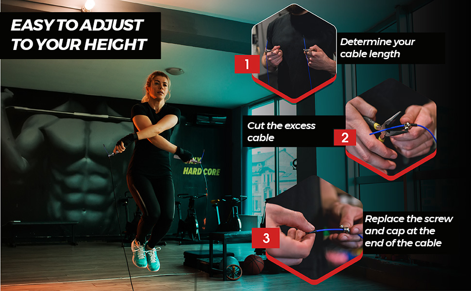 Adjustable jump rope - easy to fit your size