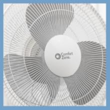 comfort zone standing fan oscillates 90 degrees