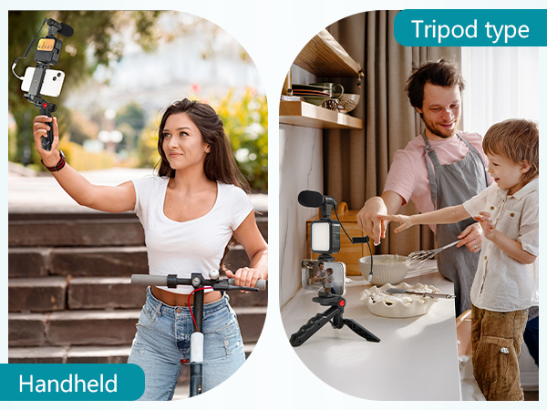Vlogging Kit for iPhone, Android (with Tripod)