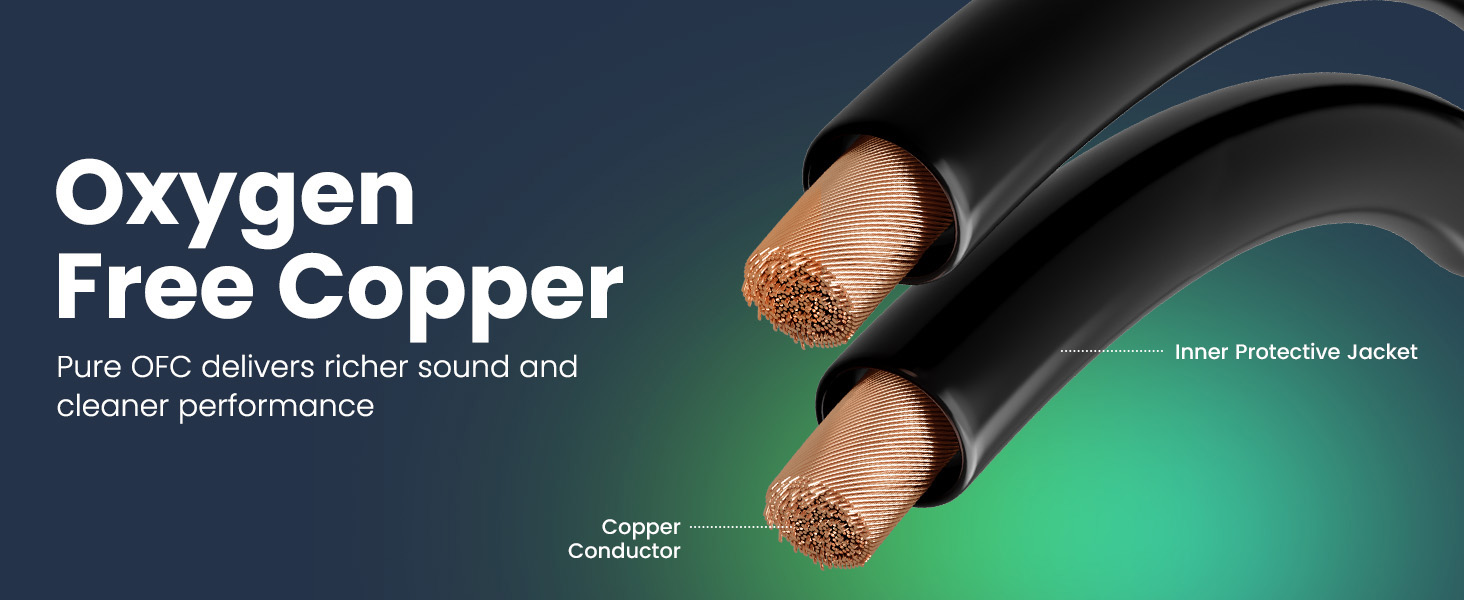 Oxygen Free Copper Pure OFC delivers richer sound and cleaner performance