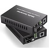 BLIYEE a Pair Single Mode Bidi Fiber to Ethernet Media Converter, SMF Single SC Fiber to Copper R...