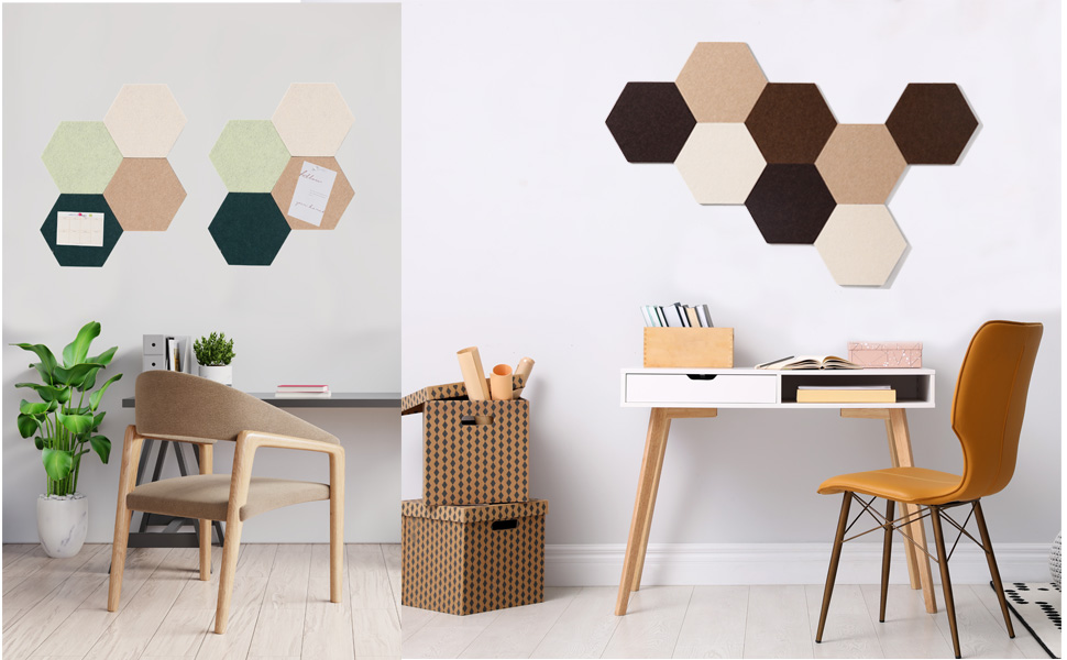 hexagon felt bulletin pin cork board large colorful wall tile office classroom