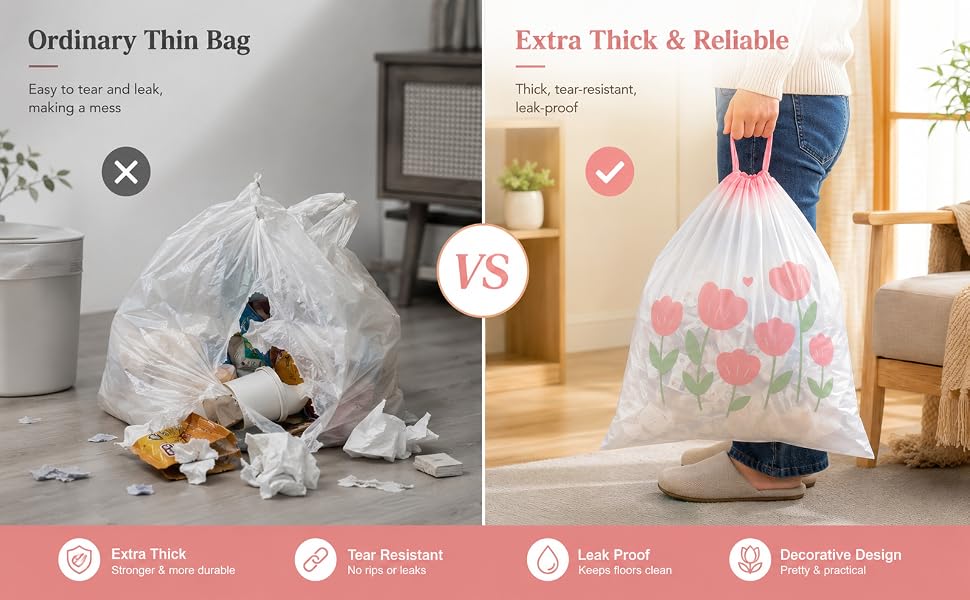 4GL trash bags drawstring