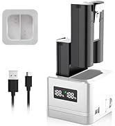 Ring Battery 2 Pack with Charger Station, 6040mAh Rechargeable Ring Doorbell Battery for Video Do...