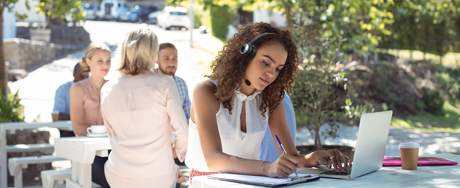 Wireless Headphones with Microphone Noise Cancellation So You Can Focus on Your Calls Outdoors