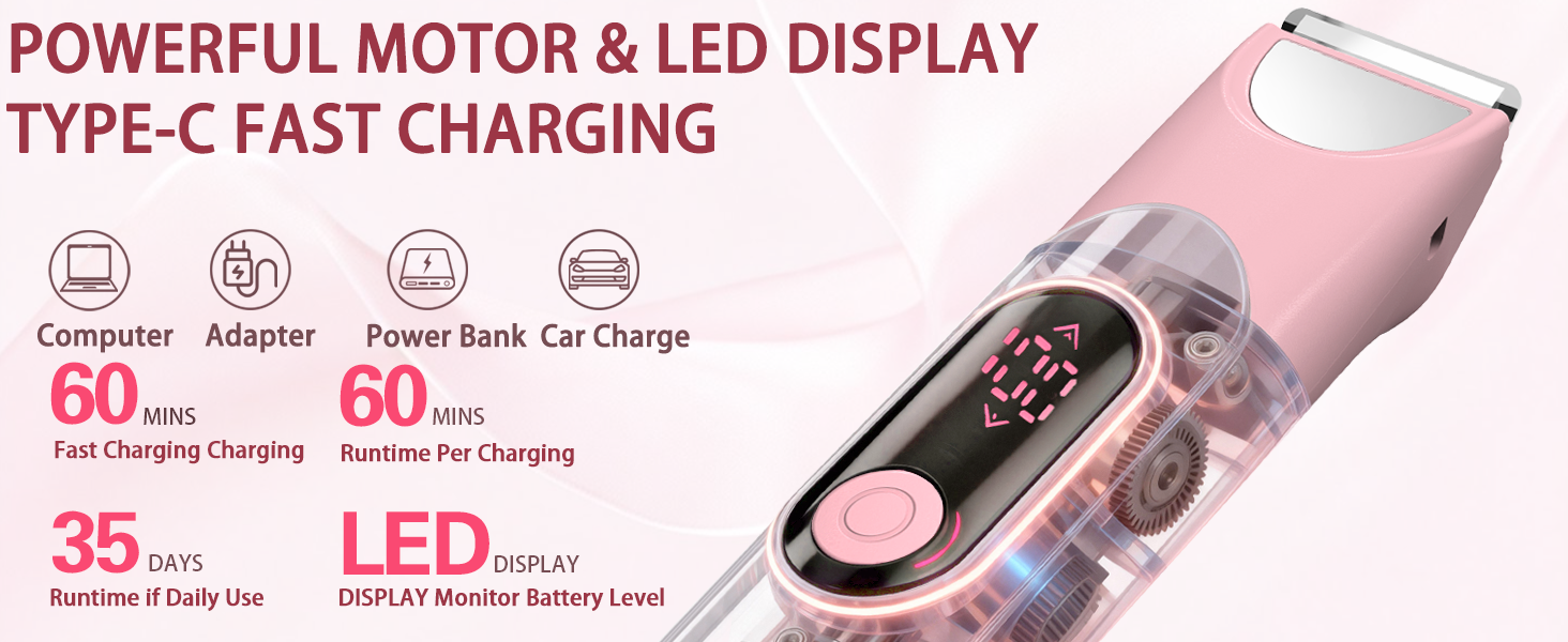 Bikini Trimmer for Women : 3-in-1 Painless Electric Shaver