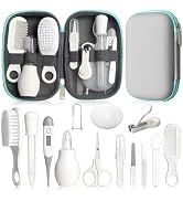 Baby Grooming Kit, Infant Safety Care Set with Hair Brush Comb Nail Clipper Nasal Aspirator,Baby ...