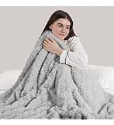 ESTINGO Electric Throw Heated Blanket, Luxury Faux Fux Throw Heated Blanket, 3D Braided Thick Rab...