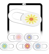 PRESSINART 6Pcs 6 Styles Daisy Camera Cover Slide White Privacy Guard Accessories, 0.04 Inch Thin...