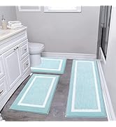 Pauwer 3 Piece Bath Mat Set Bathroom Rugs, Non Slip Plush Bathroom Mats, Absorbent Shaggy Bathroo...